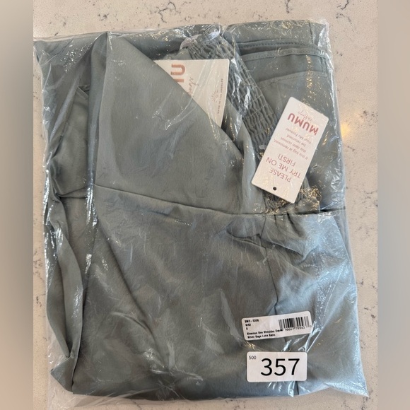 Show me Your Mumu Shannon One Shoulder Dress Silver Sage Luxe Satin Sz S NWT - Picture 12 of 12